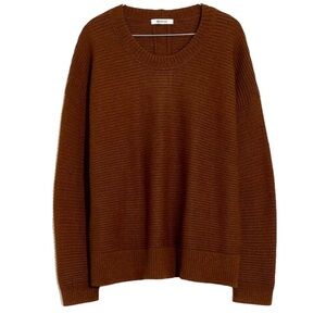 Madewell Greensboro Button-Back Sweater - Heather Cinnamon